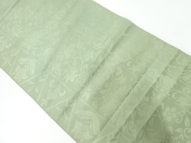 JAPANESE KIMONO / ANTIQUE FUKURO OBI / SILK / WOVEN FLOWER ARABESQUE